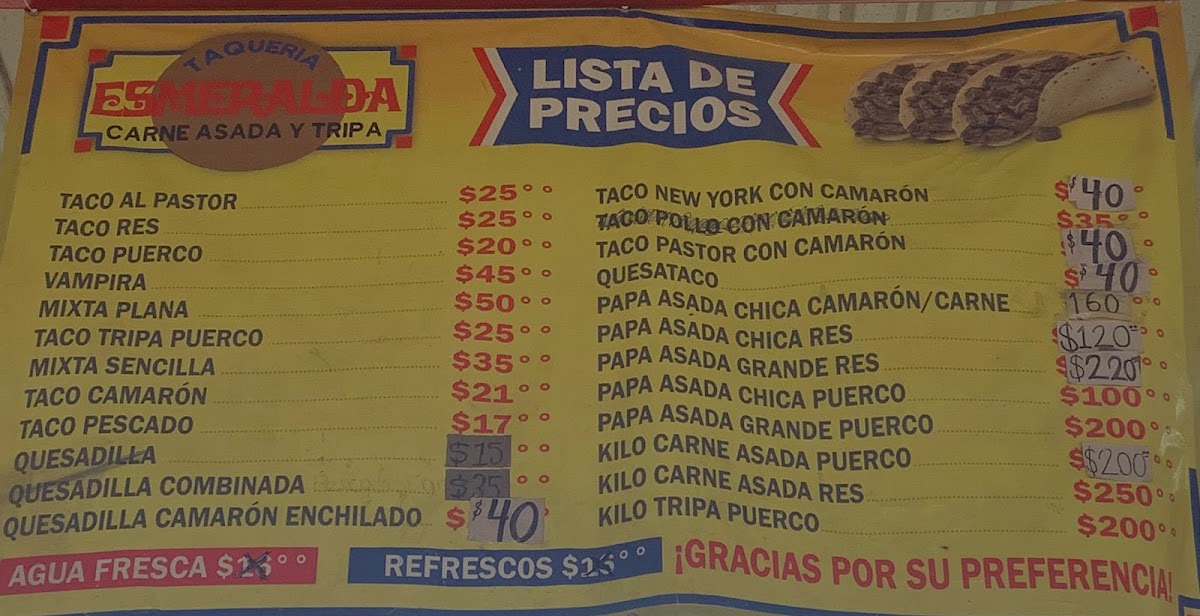 Taquería Esmeralda Menu - Image 2